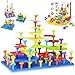 Ggiibro Peg Board Toy Set 101Pcs DIY Building Stacking Toys for Kids 36 Years OldSTEM Educational Kids Toy for Brain DevelopmentMontessori Sensory ToysPlastic Lacing String Game - Image 2