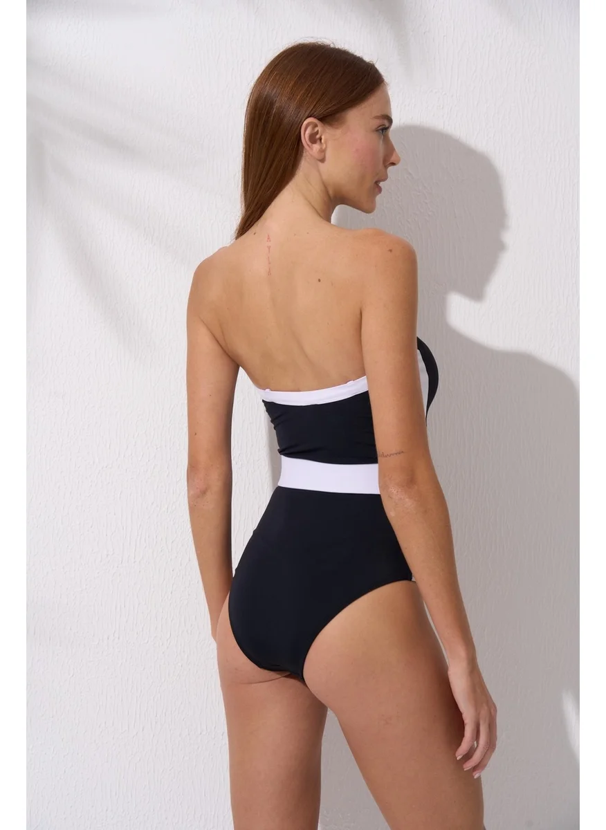 بيير كاردان Belted Strapless Swimsuit 241102-YS