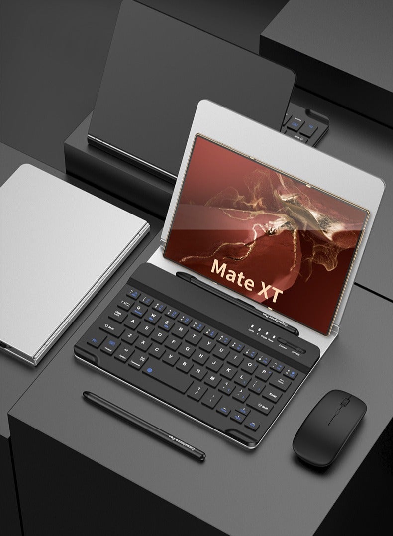 عام غطاء لـ Mate XT Ultimate يتضمن لوحة مفاتيح + غطاء معدني قابل للطي + ماوس + قلم، حامل هاتف عالمي قابل للطي لـ Huawei Mate XT Ultimate. - Image 1