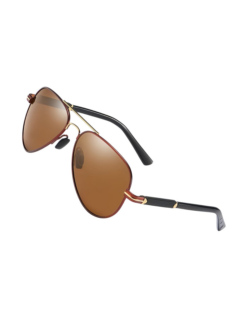 Classic pilot sunglasses, UV400 lightweight metal frame polarized men's sunglasses, suitable for desert driving, beach daily outdoor activities - Image 2