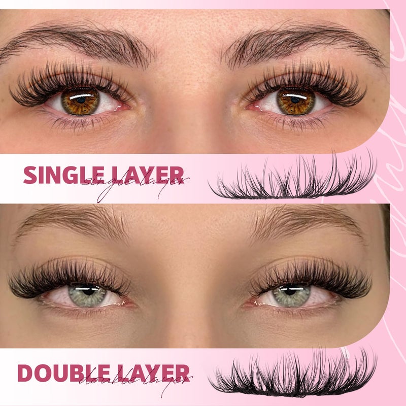 JIMIRE Natural Lash Clusters Wispy Eyelash Clusters 192Pcs C-Curly Cluster Eyelash Extensions 8-16MM PestaÃ±as Postizas Naturales Lash Extensions Easy to Apply DIY at Home by Self - Image 4
