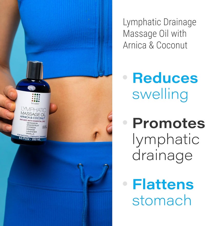 Bruizex Lymphatic Drainage Massage Oil with Arnica Oil  Coconut for Post Surgery Recovery  Lymphatic Drainage Massager Liposuction 360 Lipo BBL After Tummy Tuck Surgery Items Fibrosis Treatment 85 Oz - Image 2