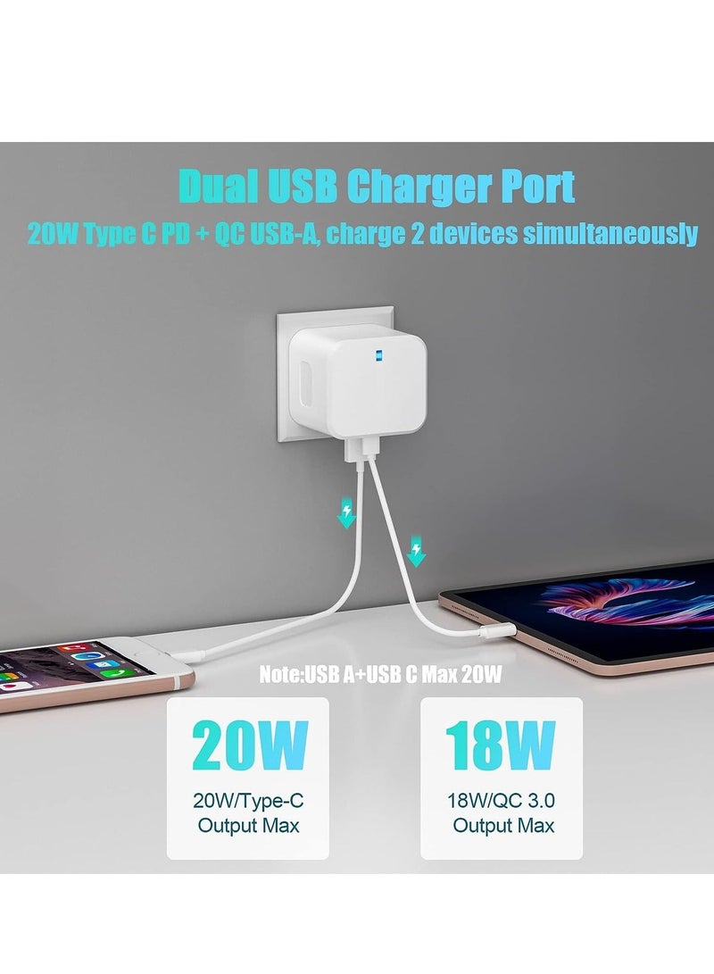 ELTRAZONE USB C Charger 20W Fast Charge Wall Plug, 2 Ports PD&QC 3.0 Fast Charger Plug Compatible for iPhone 13/13 Pro 12/12 Pro/12 Pro Max/11/XS/XR, iPad, Galaxy, Huawei etc  - Image 3
