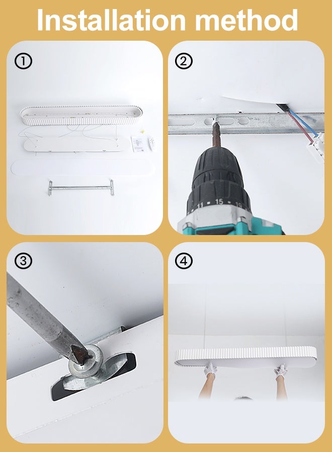 YATAI LIGHTING Modern White Oval LED Chandelier, 54W Dimmable Chandelier Light with Remote, Adjustable Height, 3000K to 6000K Tri Color Ceiling Fixture for Bedroom, Dining Room and Modern Living Spaces,100cm - Image 5