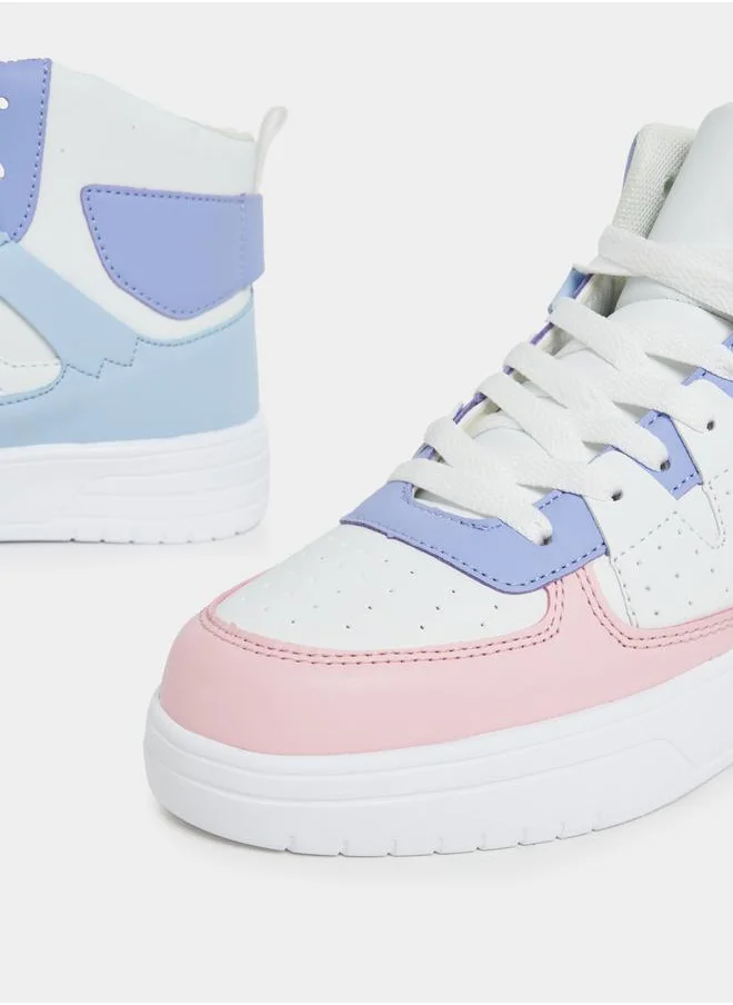 Styli Color Block High Top Sneakers