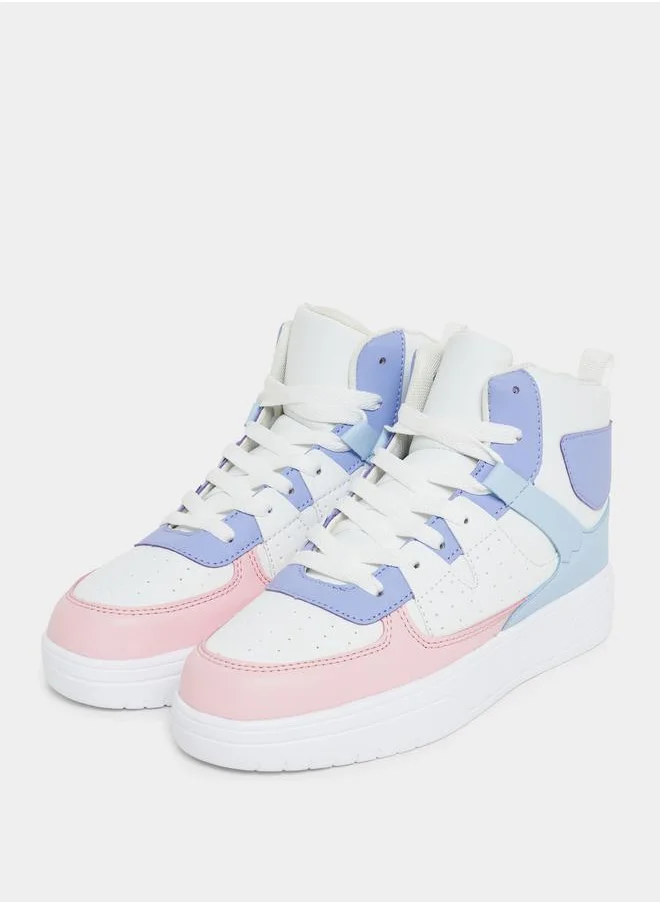 Styli Color Block High Top Sneakers
