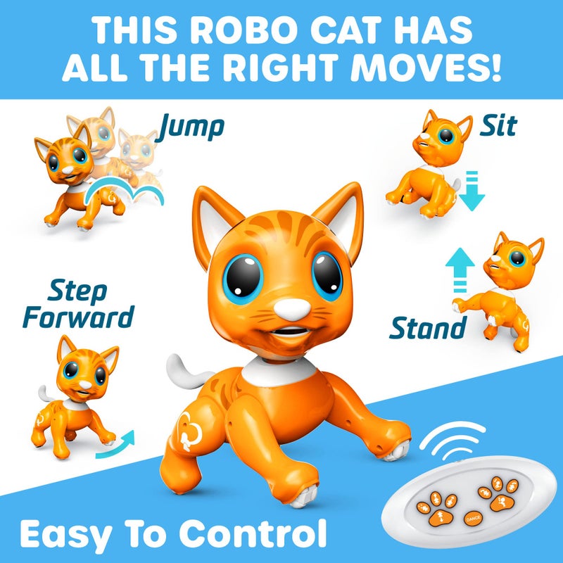 Power Your Fun Robo Pets Cat for Girls and Boys - Remote Control Robot Toy Interactive Hand Motion Gestures  Robot Toys Smart STEM Toy Programmable Treats Walking Dancing Robot Pet for Kids Robot Cat - Image 3
