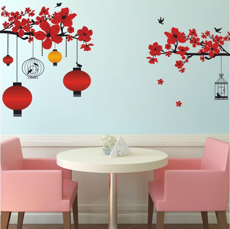 Sticker Studio Vinyl Reusable Self-Adhesive Tree with Lamp Wall Sticker | Multicolour Design | Easy to Apply & Remove | Perfect for Kids’ Rooms, Living Rooms, and Play Areas | (Pack of 1) - Image 1