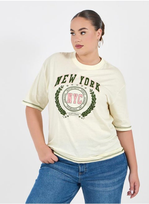 Plus Size Embroidered Oversized T-Shirt