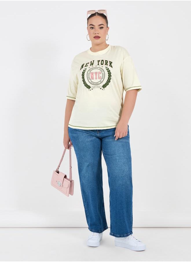 Styli - Plus Size Embroidered Oversized T-Shirt - Image 1