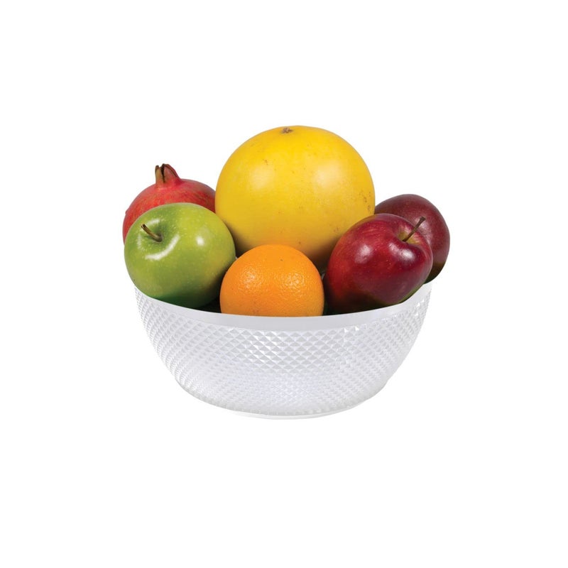 SURPRISE® Classic Round Plastic Mixing Serving Fruit Kitchen Bowl | BPA Free Non-Toxic (White) - Image 2