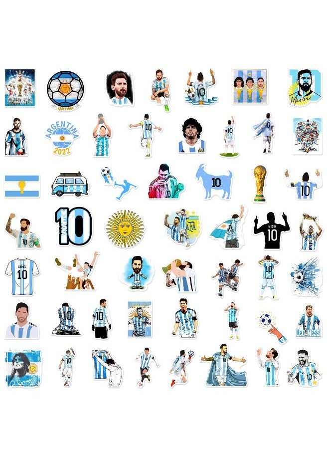 Generic - 50-Piece Messi Stickers, World Cup Football Sticker, Waterproof Stickers for Laptop,Skateboard, Water Bottles,Computer,Phone,Guitar, Stickers for Kids Teens Adult - Image 1