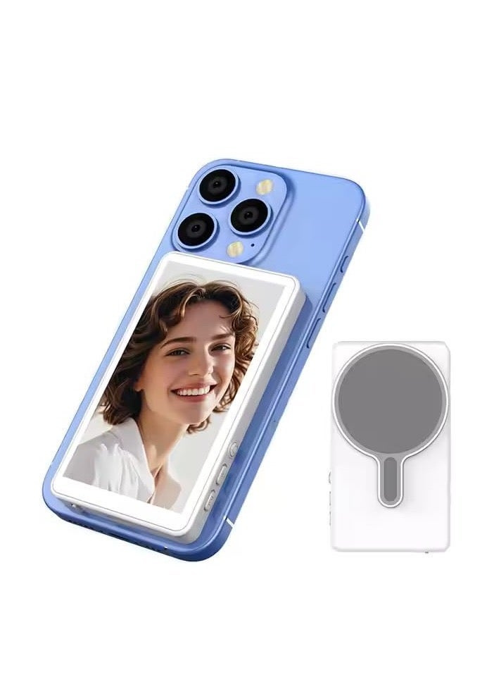 TIGER Vlog Selfie Monitor Screen for Phone, Rear Camera for Selfie Vlog Live Stream, Magnetic Mount Wireless Connection with Remote Control Compatible with iPhone - Image 1
