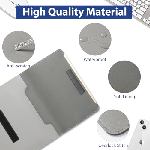 Aropana Laptop Sleeve 3 in 1 | PU Faux Leather Case | Adjustable Stand, Mouse Pad | Waterproof Cooling Cover for MacBook/Notebook up to 14 Inch | Grey 34.5 x 25 cm - Image 5