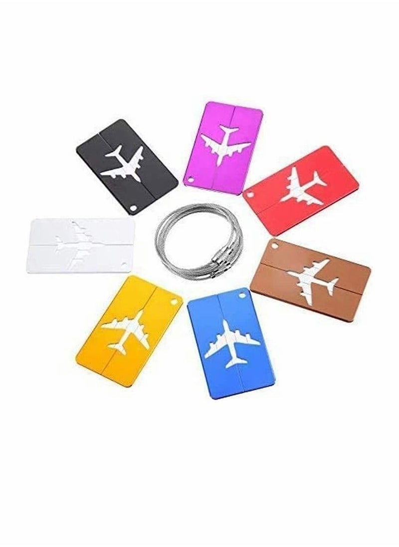 Y&D Luggage Tags, 7 Pack Aluminium Alloy Travel Suitcase Identifier Multicolor Bag Labels Baggage Name Address Label Accessories with Screw Chain  - Image 1