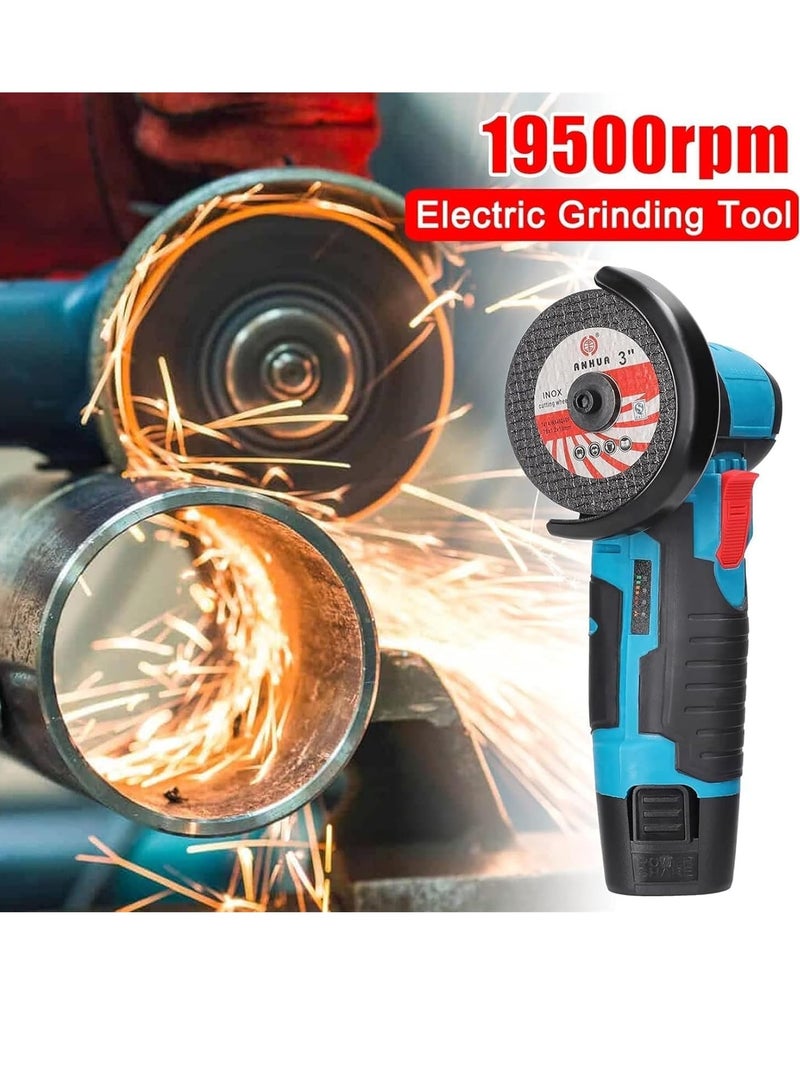 12V mini rechargeable wireless polishing machine with lithium battery and charger, 76MM diameter grinding wheel mini Angle grinder set - Image 5