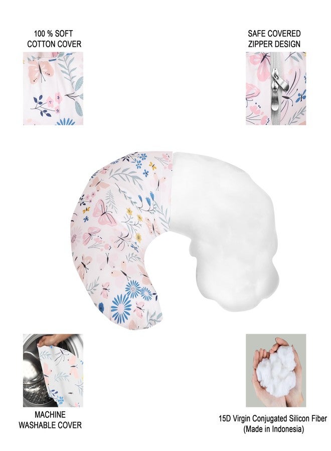 Windson Craft Newborn Nursing Feeding Pillow, Breastfeeding Pillows with Removable Cover, Infant Support for Baby & Mom Cradle 0-24 Months (Pink - Butterfly Garden) - Image 5