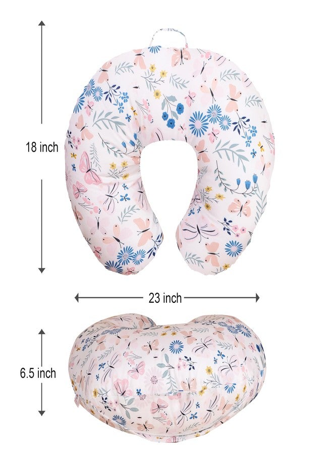 Windson Craft Newborn Nursing Feeding Pillow, Breastfeeding Pillows with Removable Cover, Infant Support for Baby & Mom Cradle 0-24 Months (Pink - Butterfly Garden) - Image 3