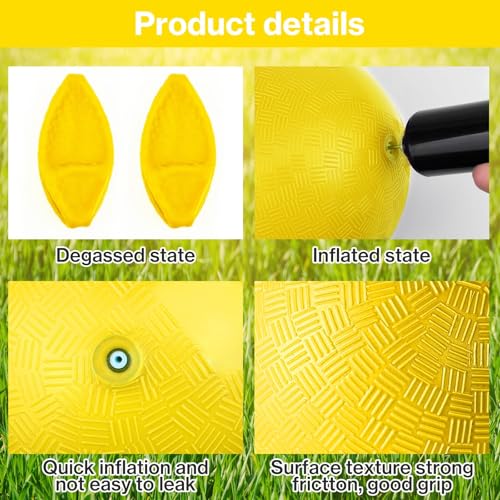 HSLCGF 12 Pack Dodgeballs 5 Inch Playground Ball Kickball Yellow Inflatable Rubber Handball Bouncy Dodge Ball with 1 Hand Pump for Outdoors Ball Games Gym Camps Picnic - Image 3