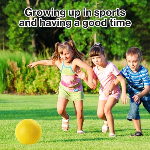 HSLCGF 12 Pack Dodgeballs 5 Inch Playground Ball Kickball Yellow Inflatable Rubber Handball Bouncy Dodge Ball with 1 Hand Pump for Outdoors Ball Games Gym Camps Picnic - Image 5