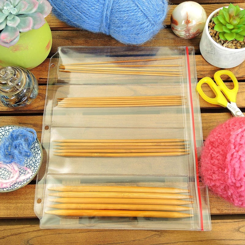 SMART+ StoreSMART - Zipper Binder Page for 8" Double Pointed Knitting Needles, Holds 4 Sets - 25-Pack - DP600-4-25pack - Image 2