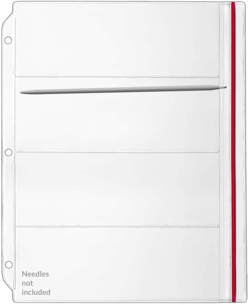 SMART+ StoreSMART - Zipper Binder Page for 8" Double Pointed Knitting Needles, Holds 4 Sets - 25-Pack - DP600-4-25pack - Image 1