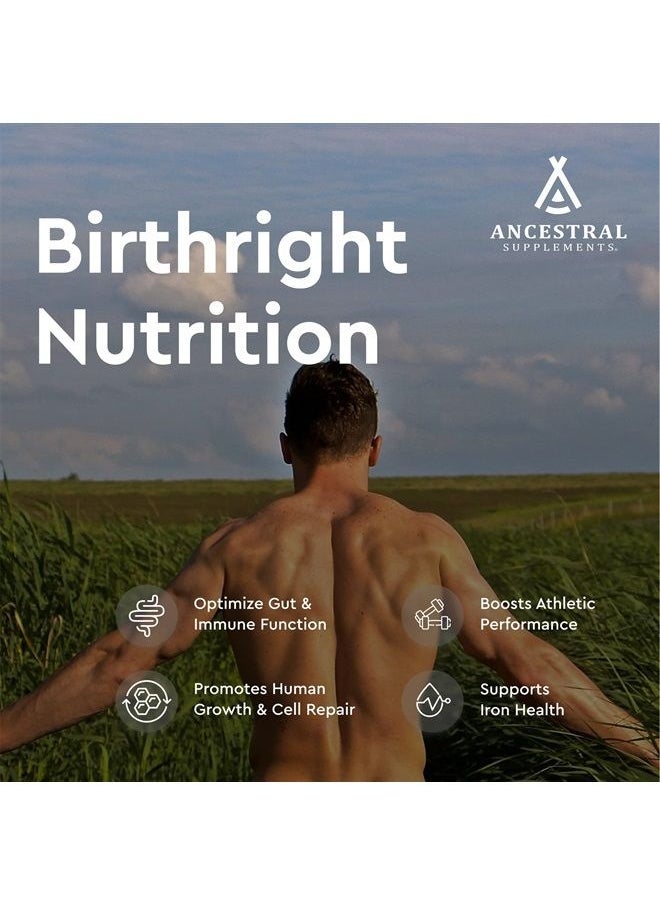 Ancestral Supplements - Grass Fed Beef Colostrum Supplement, 3000 mg, Offers Immune Support and Promotes Gut Health, Athletic Performance, Healthy Iron Levels, Growth and Repair, Non-GMO, 180 Capsules - Image 1