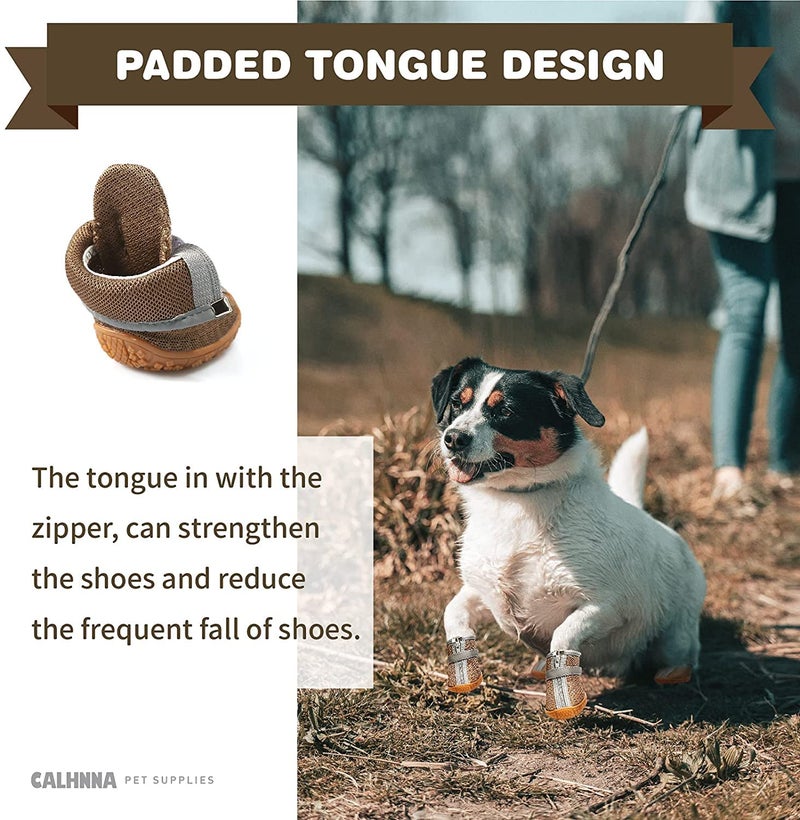 KUTKUT Dog Shoes for Hardwood Floors | Breathable pet Boots with Anti-Skid Rugged Sole | Summer Dog Booties | Pet Hiking Boots with Reflective & Adjustable Strap Zipper Closure for Small Medium Dogs - Image 5