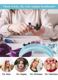 Wecoe Wecoe Sky Blue Headband 1.6 Inch Wide Silk Satin Headband Women Non Slip Fashion Plain Head Band Solid Hair Band DIY Holiday Hair Accessories for Women Girls Diademas Para Mujer Gifts  - Image 4