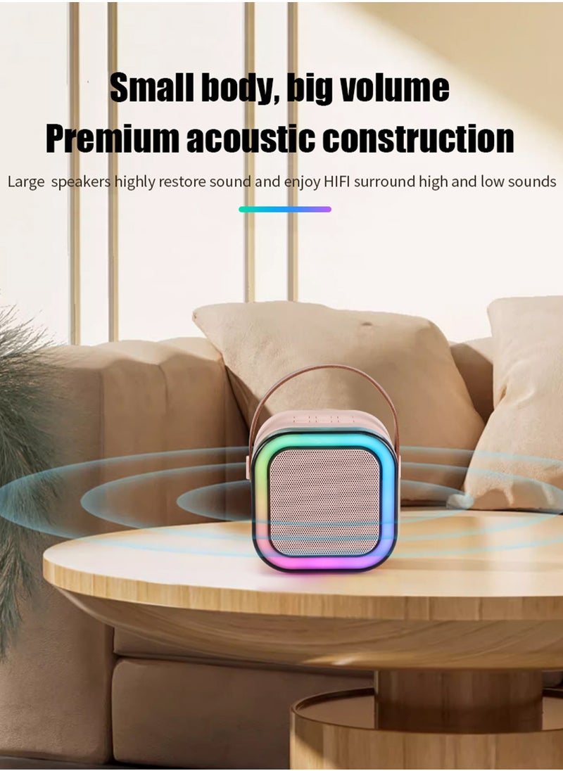 Generic Portable Bluetooth Karaoke Machine with 2 Wireless Microphone for Kids Adults Mini Bluetooth Speaker with 2 Wireless Mics for Home Party Outdoor  - Image 5