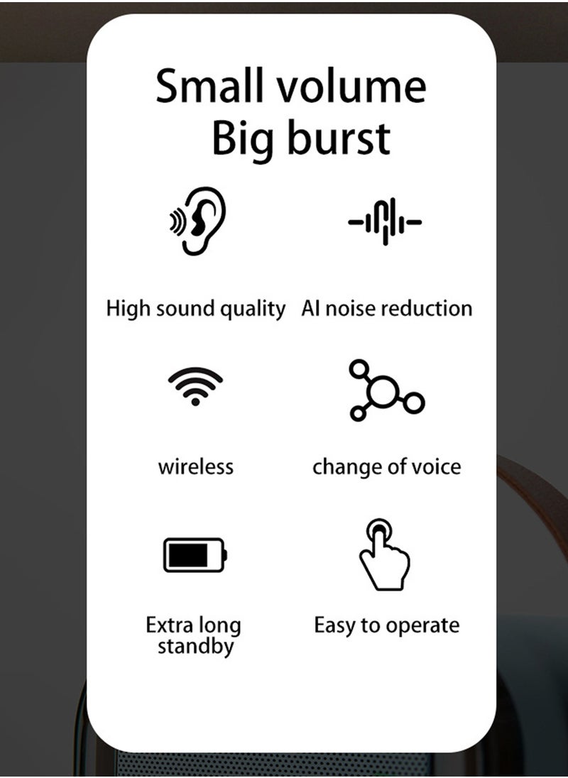 Generic - Portable Bluetooth Karaoke Machine with 2 Wireless Microphone for Kids Adults Mini Bluetooth Speaker with 2 Wireless Mics for Home Party Outdoor - Image 1