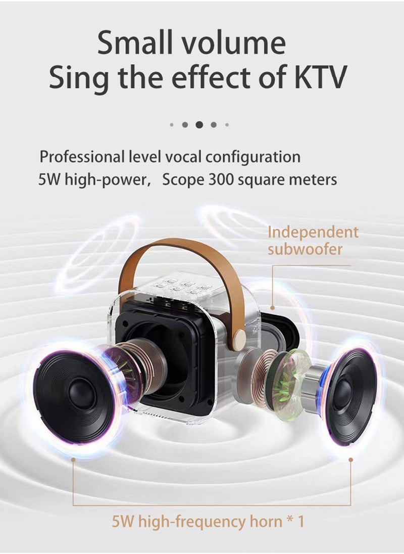 Generic - Portable Bluetooth Karaoke Machine with 2 Wireless Microphone for Kids Adults Mini Bluetooth Speaker with 2 Wireless Mics for Home Party Outdoor - Image 1