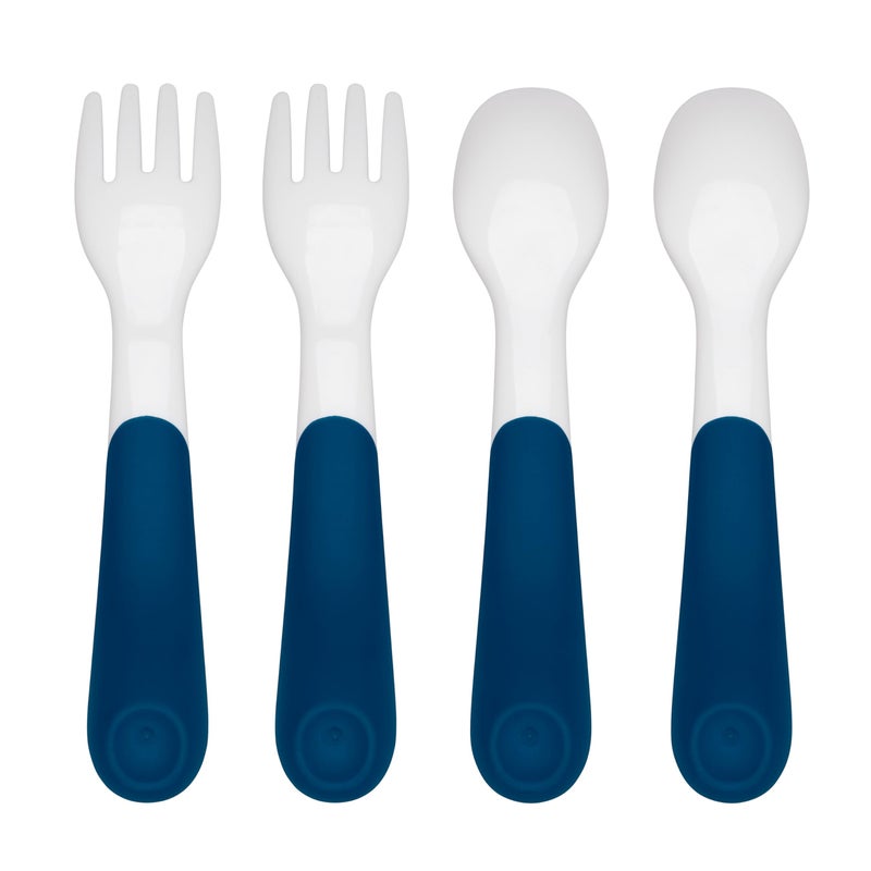 OXO Tot Plastic Fork & Spoon Multipack - Navy - Image 2