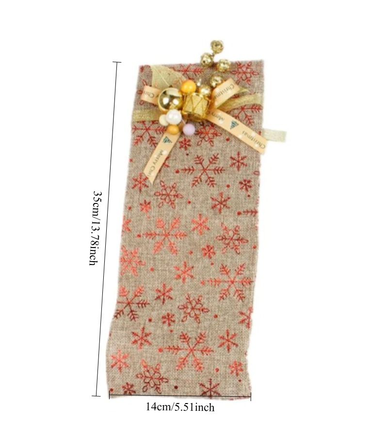 Christmas Wine Bottle Covers Santa Claus Bow Dinner Table Decor Home New Year - Image 4