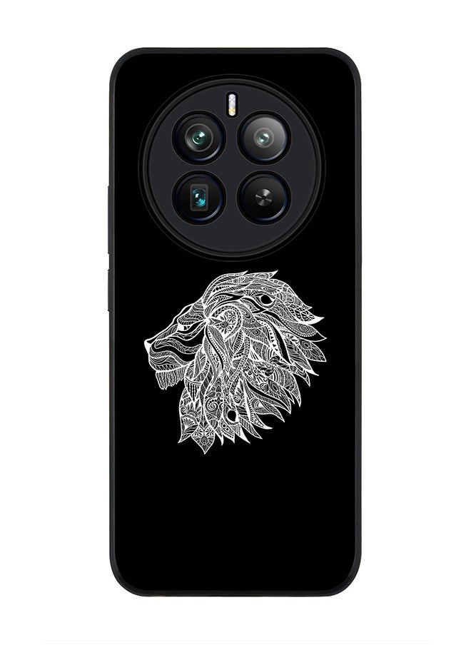 Stylizedd جراب بحافة سوداء متينة لهاتف Realme 12 Pro / Realme 12 Pro Plus 5G، جراب رفيع وناعم من مادة TPU المرنة - أسد تجريدي  - Image 1