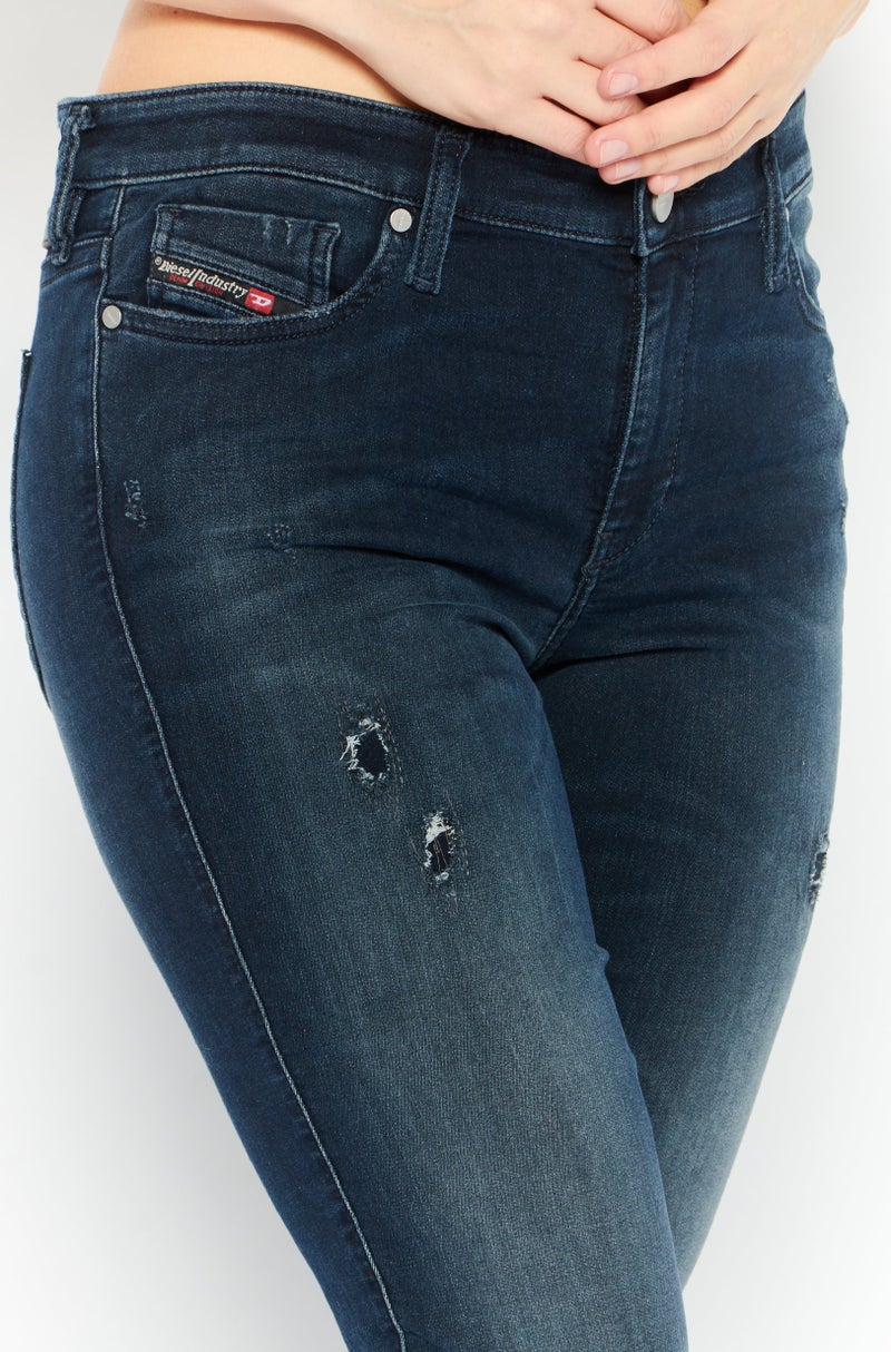 DIESEL Women Super Skinny Fit Washed Skinzee Jeans, Charcoal - Image 3