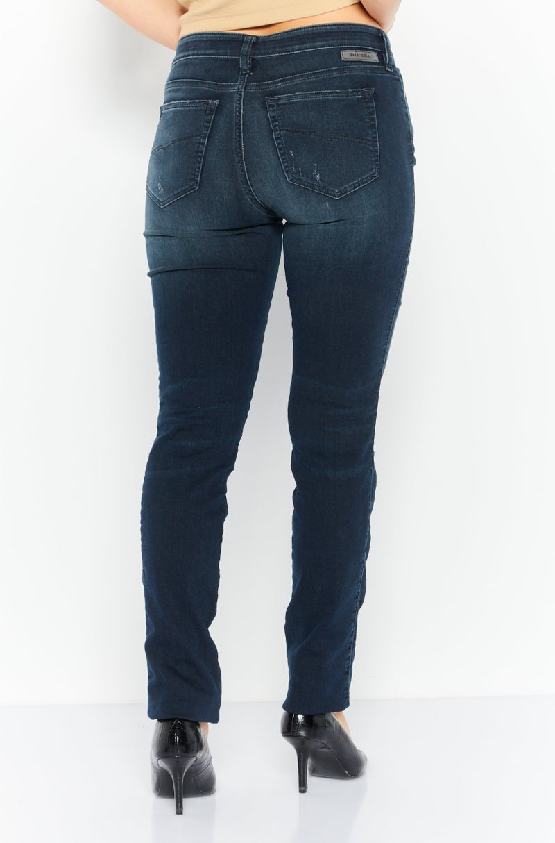 DIESEL Women Super Skinny Fit Washed Skinzee Jeans, Charcoal - Image 4