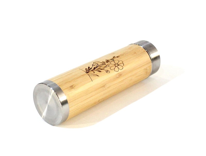 INDIAN CRAFT CASTLE Premium Bamboo Tumbler Tea Infuser Bottle for Loose Tea with Detachable Tea Filter Tea Gifts Insulated Water BottleIced Coffee TumblerTea Thermos Tea Gift Set Vacuum Insulated Flask 17oz500ml - Image 3