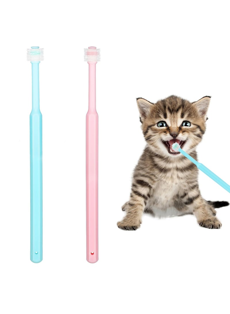 CMGTYYD 2 Pack Small Dog & Cat Toothbrush,360 Degree Soft Silicone Pet Toothbrush Cat Dental Care Dog Oral Hygiene Deep Clean Pet Teeth Cleaning Kit (Small Size) - Image 1