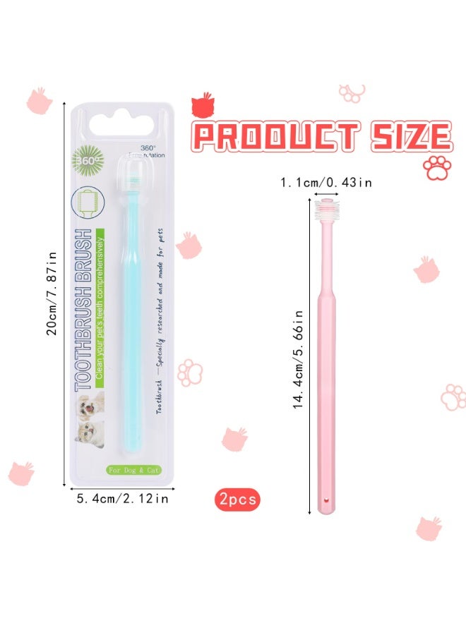 CMGTYYD 2 Pack Small Dog & Cat Toothbrush,360 Degree Soft Silicone Pet Toothbrush Cat Dental Care Dog Oral Hygiene Deep Clean Pet Teeth Cleaning Kit (Small Size) - Image 3