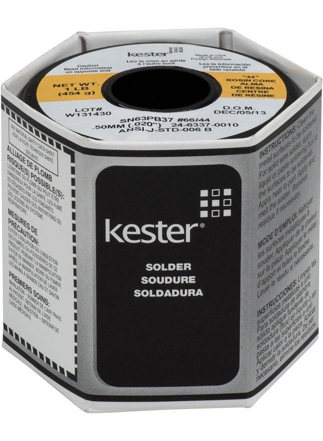 Kester 24-6337-0010 44 Rosin Core Solder 63/37 .020 1 lb. Spool 