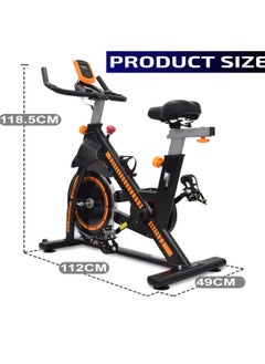 Sky Land Indoor Cycling Stationary Bike with Adjustable Seat & Handlebar | Exercise Spin Bike With 13kg Flywheel for Quiet Home Gym Cardio Workouts – Orange  - Image 5