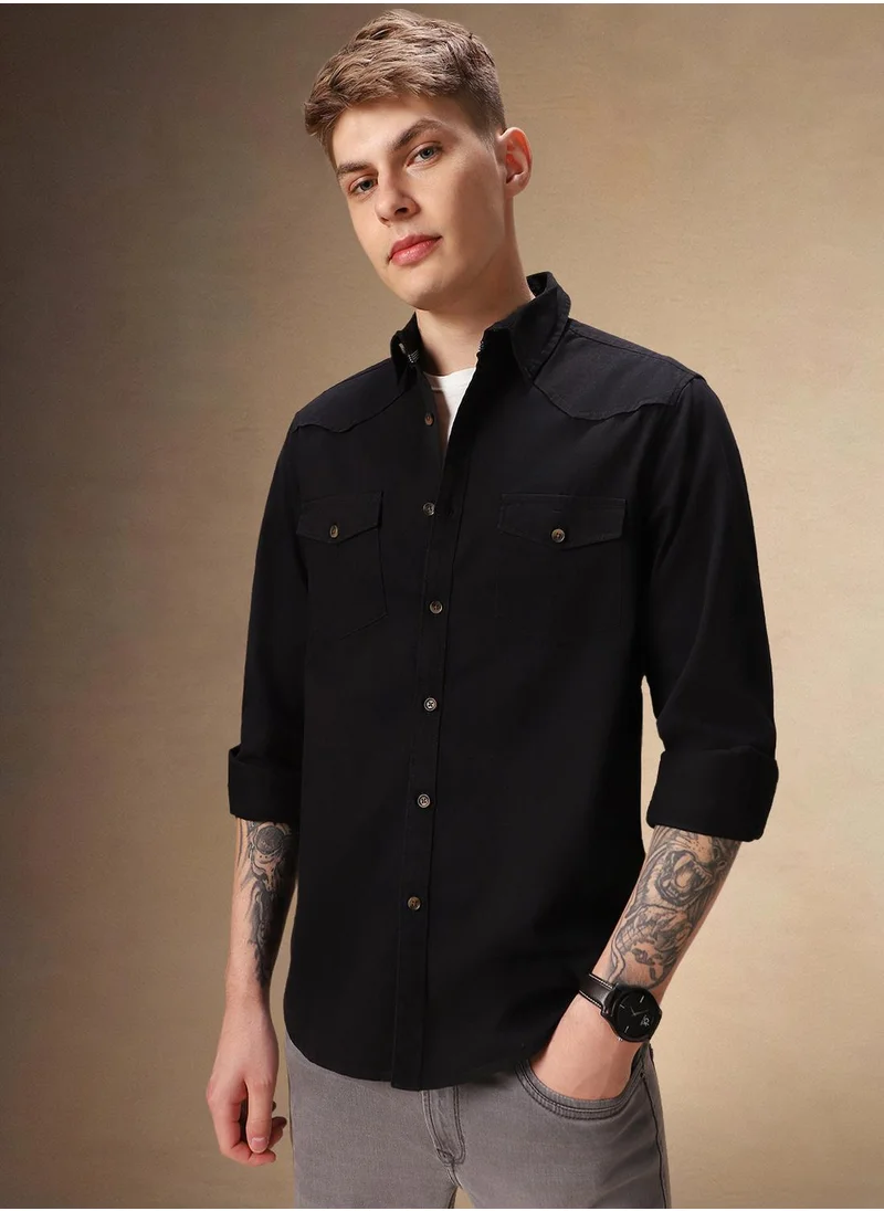 دينيس لينغو Black Shirt For Men For Men