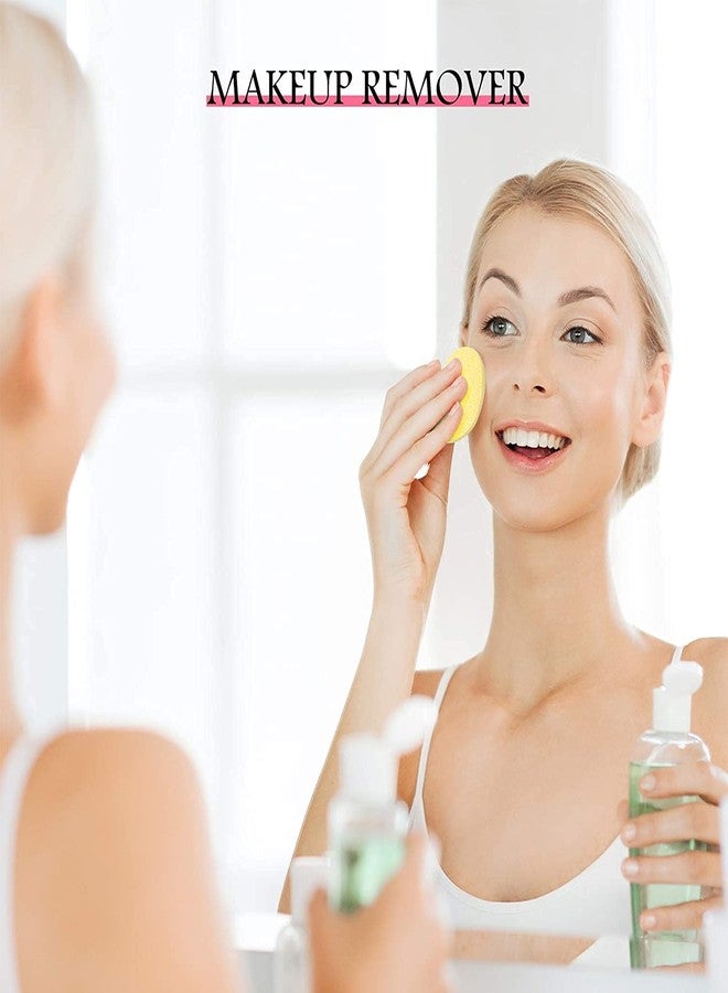 ساناينا إسفنجة مكياج سونينا الصفراء، إسفنجة تنظيف ناعمة تعمل بالماء، لتنظيف الوجه وإزالة المكياج والعناية بالبشرة (عبوة من قطعتين) - Image 2