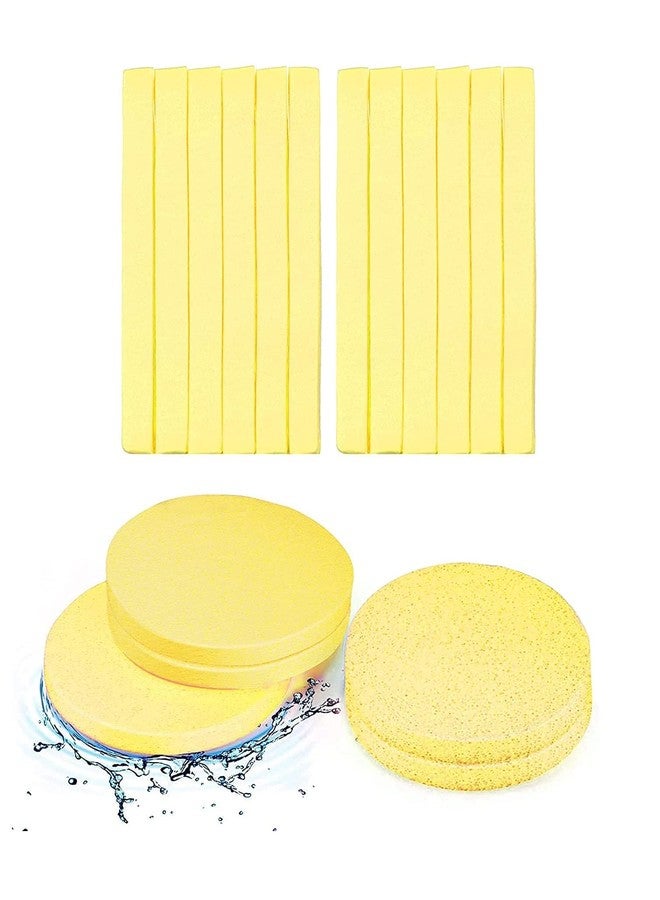 ساناينا إسفنجة مكياج سونينا الصفراء، إسفنجة تنظيف ناعمة تعمل بالماء، لتنظيف الوجه وإزالة المكياج والعناية بالبشرة (عبوة من قطعتين) - Image 1