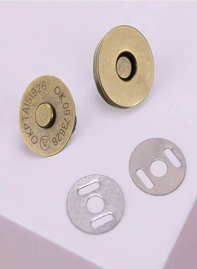 Nimida® Magnetic Button Snaps Clasps Fasteners Closure 18 mm for Sewing, Clutch, Purses, Tote, Handbags, Clothes, Leather Bags (10, Antique) - Image 3