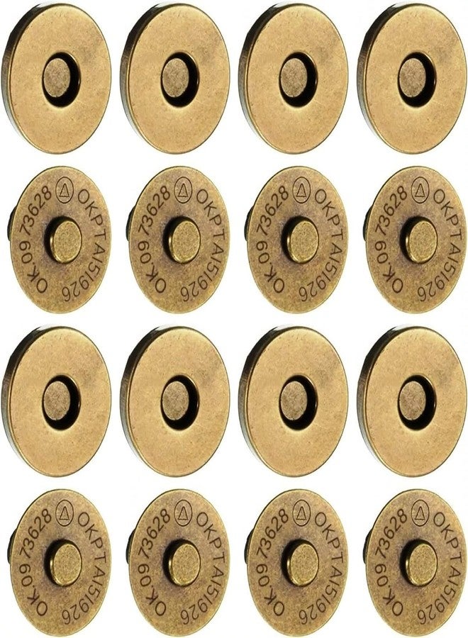 Nimida® Magnetic Button Snaps Clasps Fasteners Closure 18 mm for Sewing, Clutch, Purses, Tote, Handbags, Clothes, Leather Bags (10, Antique) - Image 1