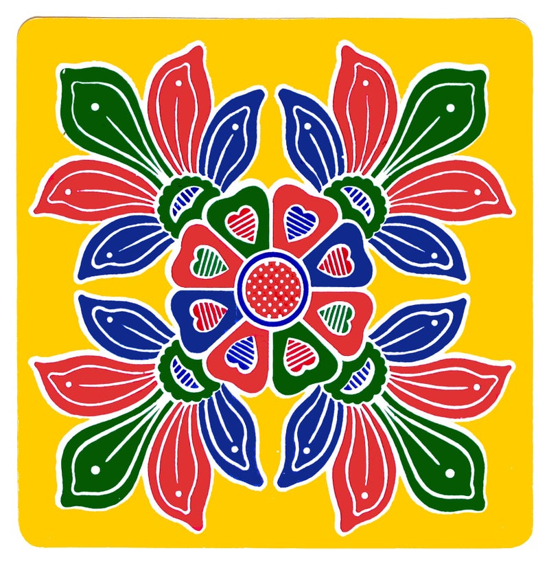 ABS HERBALS : Rangoli Sticker, Kolam Sticker for : Wall, Tile, Floor, Steel Sticker [MEROON] [Modal : M2PCP2P Pack of 4Pcs] - Image 5