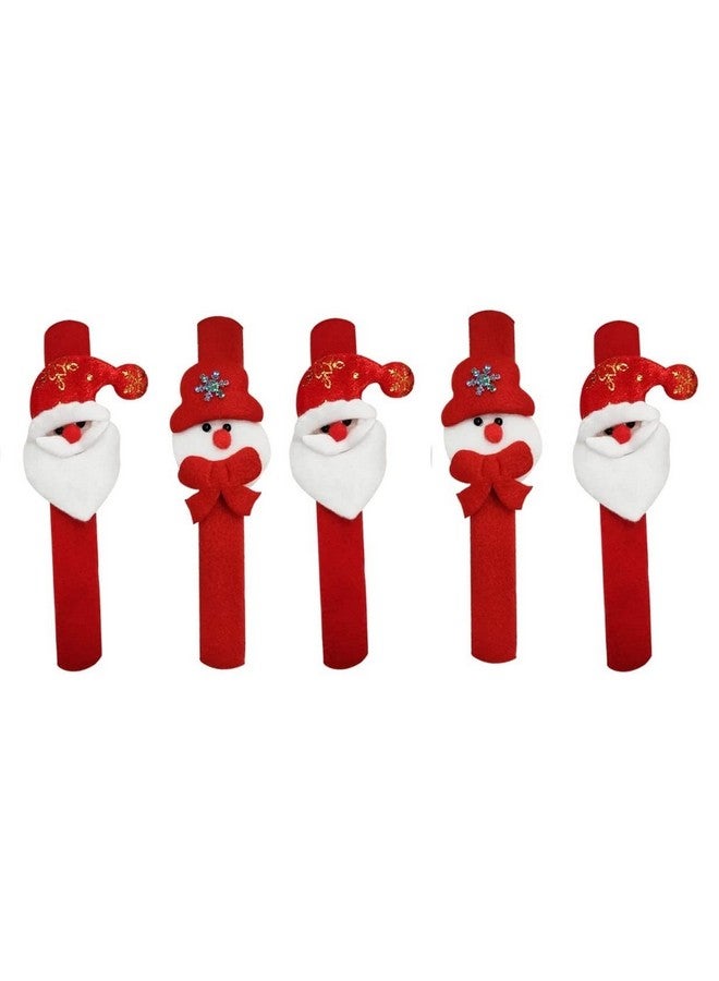 Tickles Tickles Red Santa Claus Christmas Party Hand Bracelet Band for Kids Boys & Girls (Size: 21 cm; Pack of 5)  - Image 1