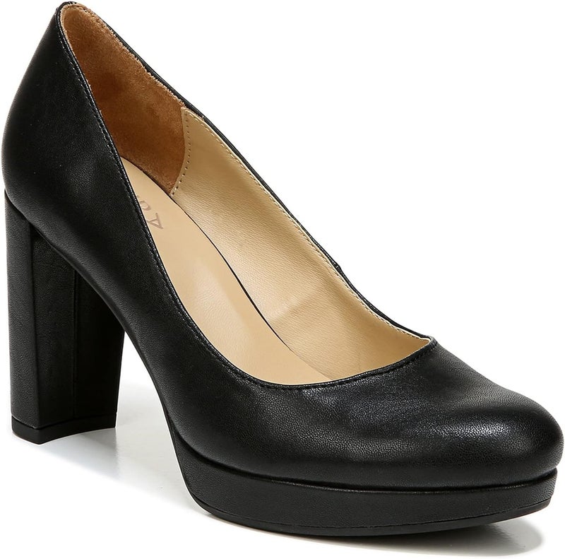 Naturalizer Women's Berlin Chunky High Heel Platform Pump in Black Smooth, Size 11 Wide - Image 3